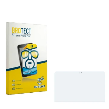 Parte frontale di una confezione del prodotto con il logo del marchio BROTECT. Accanto si trova la protezione per lo schermo c