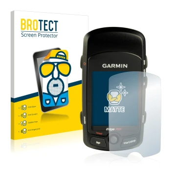 Parte frontale di una confezione del prodotto con il logo del marchio BROTECT. Accanto è raffigurato il dispositivo Garmin Edg