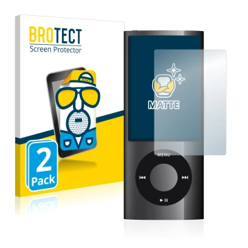 Parte frontale di una confezione del prodotto con il logo del marchio BROTECT. Accanto è raffigurato il dispositivo Apple iPod