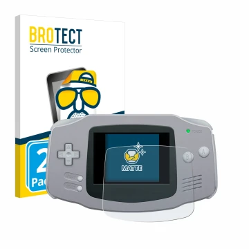 Parte frontale di una confezione del prodotto con il logo del marchio BROTECT. Accanto è raffigurato il dispositivo Nintendo G