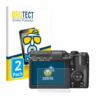 Parte frontale di una confezione del prodotto con il logo del marchio BROTECT. Accanto è raffigurato il dispositivo Ricoh GXR 