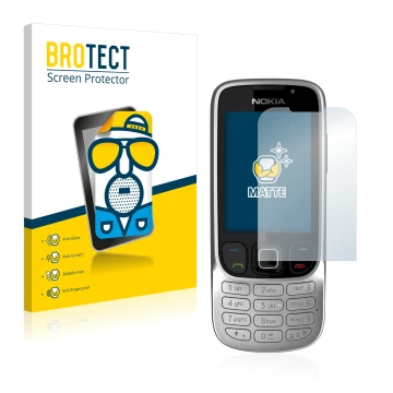 Parte frontale di una confezione del prodotto con il logo del marchio BROTECT. Accanto è raffigurato il dispositivo Nokia 6303