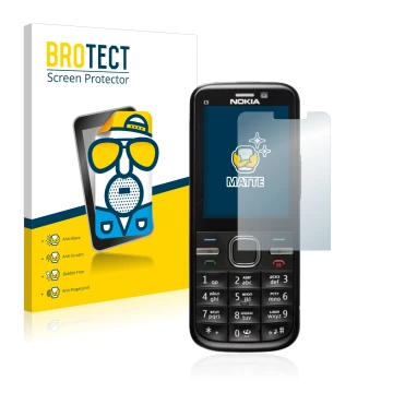 Parte frontale di una confezione del prodotto con il logo del marchio BROTECT. Accanto è raffigurato il dispositivo Nokia C5-0