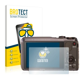 Parte frontale di una confezione del prodotto con il logo del marchio BROTECT. Accanto è raffigurato il dispositivo Sony Cyber