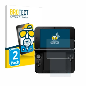 Parte frontale di una confezione del prodotto con il logo del marchio BROTECT. Accanto è raffigurato il dispositivo Nintendo 3