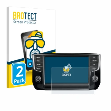 Parte frontale di una confezione del prodotto con il logo del marchio BROTECT. Accanto è raffigurato il dispositivo Volkswagen