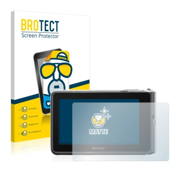 Parte frontale di una confezione del prodotto con il logo del marchio BROTECT. Accanto è raffigurato il dispositivo Sony Cyber