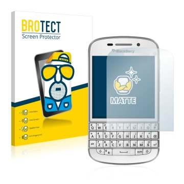 Parte frontale di una confezione del prodotto con il logo del marchio BROTECT. Accanto è raffigurato il dispositivo BlackBerry