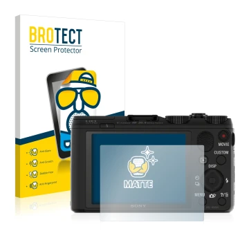 Parte frontale di una confezione del prodotto con il logo del marchio BROTECT. Accanto è raffigurato il dispositivo Sony Cyber
