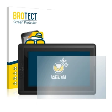 Parte frontale di una confezione del prodotto con il logo del marchio BROTECT. Accanto è raffigurato il dispositivo Wacom Cint