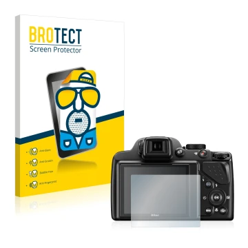 Parte frontale di una confezione del prodotto con il logo del marchio BROTECT. Accanto è raffigurato il dispositivo Nikon Cool