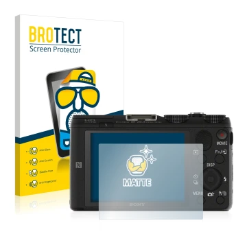 Parte frontale di una confezione del prodotto con il logo del marchio BROTECT. Accanto è raffigurato il dispositivo Sony Cyber
