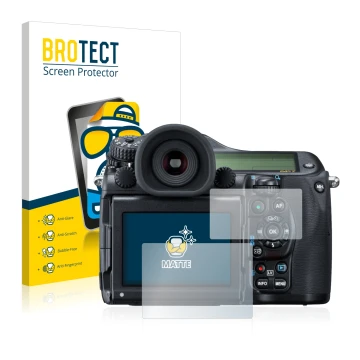 Parte frontale di una confezione del prodotto con il logo del marchio BROTECT. Accanto è raffigurato il dispositivo Pentax 645