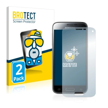 Parte frontale di una confezione del prodotto con il logo del marchio BROTECT. Accanto è raffigurato il dispositivo Samsung Ga
