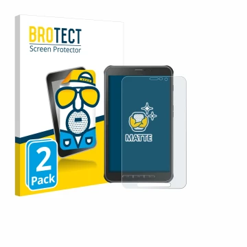 Parte frontale di una confezione del prodotto con il logo del marchio BROTECT. Accanto è raffigurato il dispositivo Samsung Ga