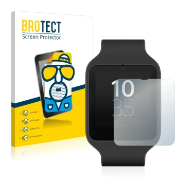 Parte frontale di una confezione del prodotto con il logo del marchio BROTECT. Accanto è raffigurato il dispositivo Sony Smart