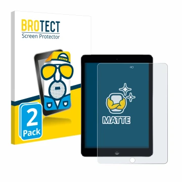 Parte frontale di una confezione del prodotto con il logo del marchio BROTECT. Accanto è raffigurato il dispositivo Apple iPad