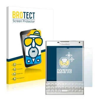 Parte frontale di una confezione del prodotto con il logo del marchio BROTECT. Accanto è raffigurato il dispositivo BlackBerry