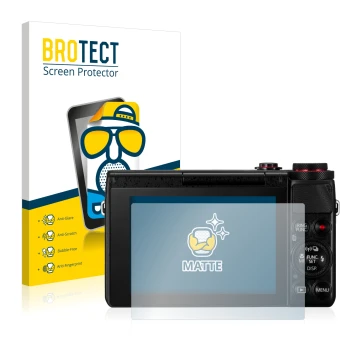 Parte frontale di una confezione del prodotto con il logo del marchio BROTECT. Accanto è raffigurato il dispositivo Canon Powe