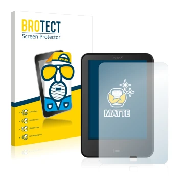 Parte frontale di una confezione del prodotto con il logo del marchio BROTECT. Accanto è raffigurato il dispositivo Tolino Vis