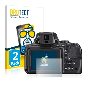 Parte frontale di una confezione del prodotto con il logo del marchio BROTECT. Accanto è raffigurato il dispositivo Nikon Cool