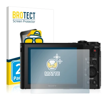Parte frontale di una confezione del prodotto con il logo del marchio BROTECT. Accanto è raffigurato il dispositivo Sony Cyber