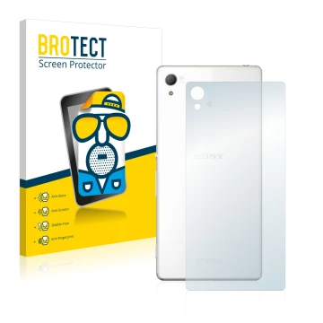 Parte frontale di una confezione del prodotto con il logo del marchio BROTECT. Accanto è raffigurato il dispositivo Sony Xperi