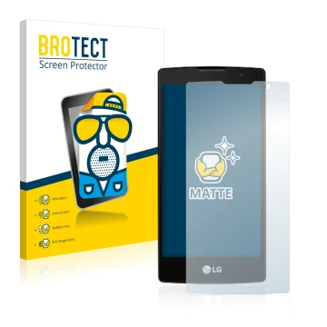 Parte frontale di una confezione del prodotto con il logo del marchio BROTECT. Accanto è raffigurato il dispositivo LG Logos c