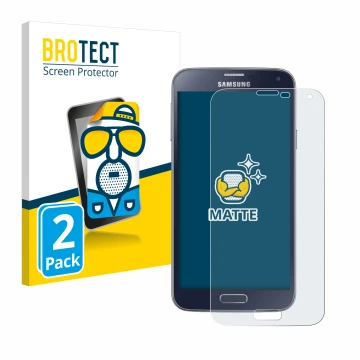 Parte frontale di una confezione del prodotto con il logo del marchio BROTECT. Accanto è raffigurato il dispositivo Samsung Ga