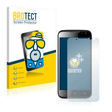 Parte frontale di una confezione del prodotto con il logo del marchio BROTECT. Accanto è raffigurato il dispositivo Yezz Andy 