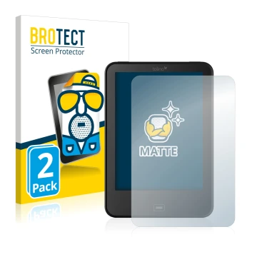 Parte frontale di una confezione del prodotto con il logo del marchio BROTECT. Accanto è raffigurato il dispositivo Tolino Vis