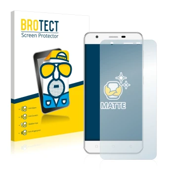 Parte frontale di una confezione del prodotto con il logo del marchio BROTECT. Accanto è raffigurato il dispositivo Allview V2