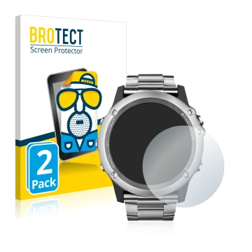 Parte frontale di una confezione del prodotto con il logo del marchio BROTECT. Accanto è raffigurato il dispositivo Garmin Fen