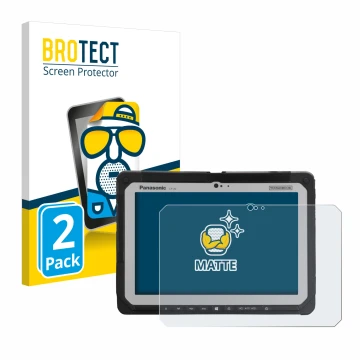 Parte frontale di una confezione del prodotto con il logo del marchio BROTECT. Accanto è raffigurato il dispositivo Panasonic 