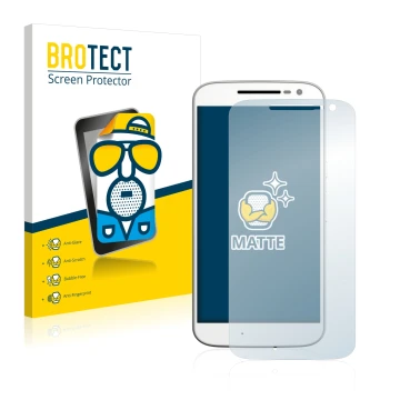 Parte frontale di una confezione del prodotto con il logo del marchio BROTECT. Accanto è raffigurato il dispositivo Motorola M