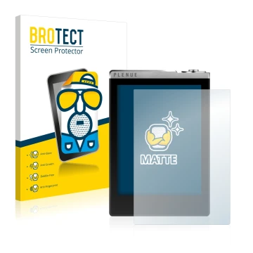 Parte frontale di una confezione del prodotto con il logo del marchio BROTECT. Accanto è raffigurato il dispositivo Cowon Plen