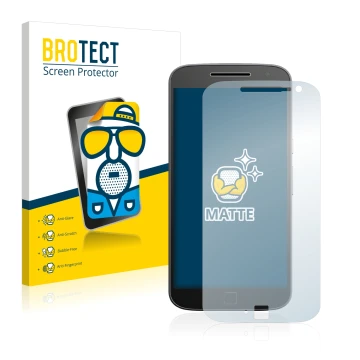 Parte frontale di una confezione del prodotto con il logo del marchio BROTECT. Accanto è raffigurato il dispositivo Motorola M