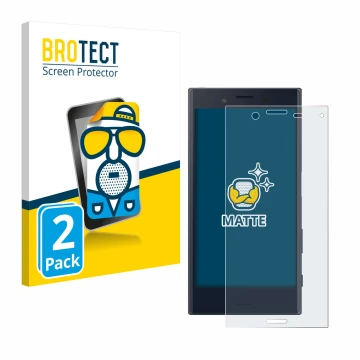 Parte frontale di una confezione del prodotto con il logo del marchio BROTECT. Accanto è raffigurato il dispositivo Sony Xperi