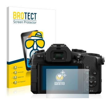 Parte frontale di una confezione del prodotto con il logo del marchio BROTECT. Accanto è raffigurato il dispositivo Panasonic 