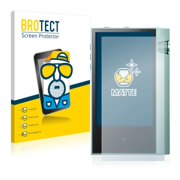 Parte frontale di una confezione del prodotto con il logo del marchio BROTECT. Accanto è raffigurato il dispositivo Astell&Ker