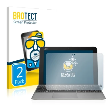 Parte frontale di una confezione del prodotto con il logo del marchio BROTECT. Accanto è raffigurato il dispositivo ASUS Trans