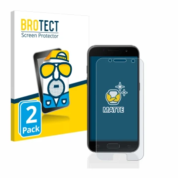 Parte frontale di una confezione del prodotto con il logo del marchio BROTECT. Accanto è raffigurato il dispositivo Samsung Ga