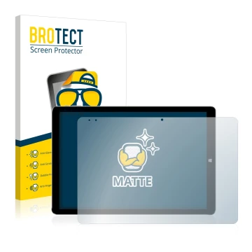 Parte frontale di una confezione del prodotto con il logo del marchio BROTECT. Accanto è raffigurato il dispositivo Chuwi Hi13