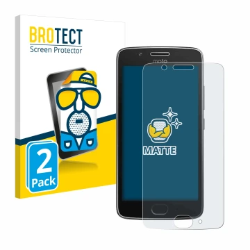Parte frontale di una confezione del prodotto con il logo del marchio BROTECT. Accanto è raffigurato il dispositivo Motorola M