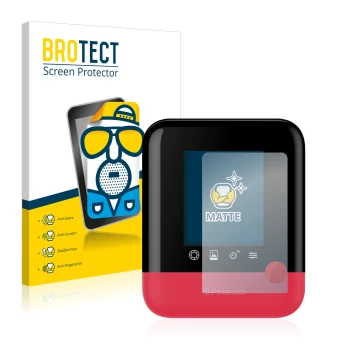 Parte frontale di una confezione del prodotto con il logo del marchio BROTECT. Accanto è raffigurato il dispositivo Polaroid P