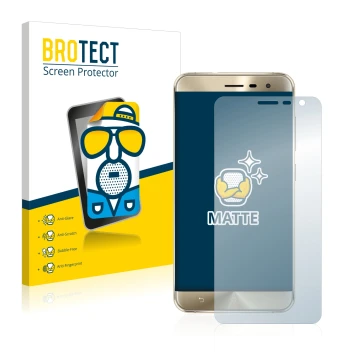 Parte frontale di una confezione del prodotto con il logo del marchio BROTECT. Accanto è raffigurato il dispositivo ASUS ZenFo