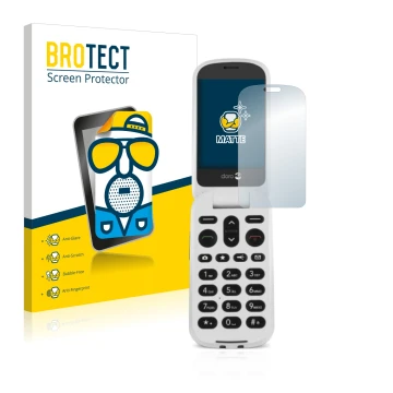 Parte frontale di una confezione del prodotto con il logo del marchio BROTECT. Accanto è raffigurato il dispositivo Doro 6050 