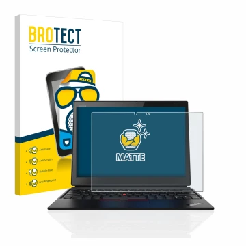 Parte frontale di una confezione del prodotto con il logo del marchio BROTECT. Accanto è raffigurato il dispositivo Lenovo Thi