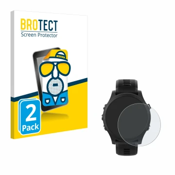 Parte frontale di una confezione del prodotto con il logo del marchio BROTECT. Accanto è raffigurato il dispositivo Garmin For