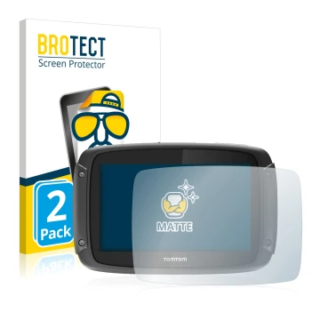 Parte frontale di una confezione del prodotto con il logo del marchio BROTECT. Accanto è raffigurato il dispositivo TomTom Rid